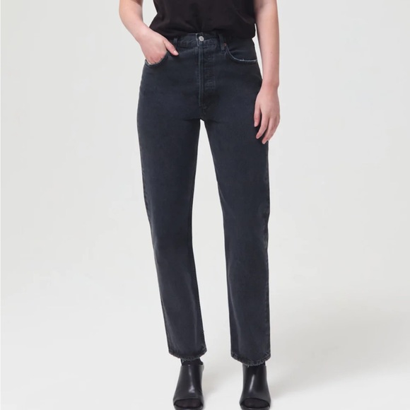 Agolde Denim - Agolde size 28 90s Pinch Waist High Rise Straight in Black Tea